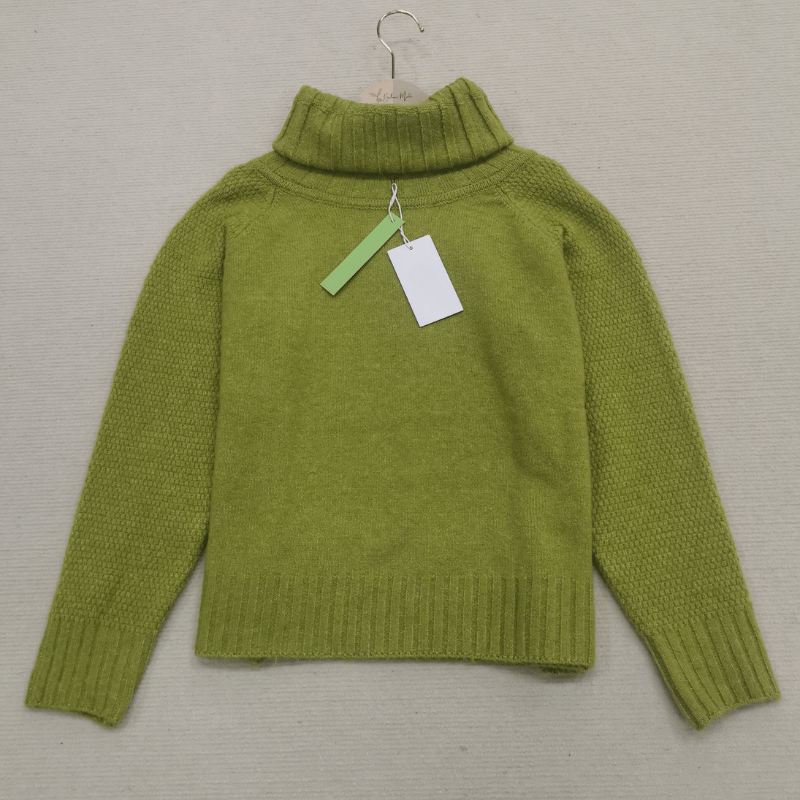 Harlott - Grasgroene oversized gebreide coltrui
