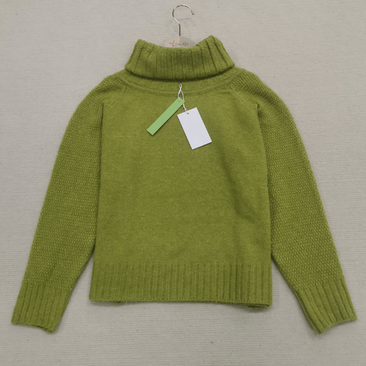 Harlott - Grasgroene oversized gebreide coltrui