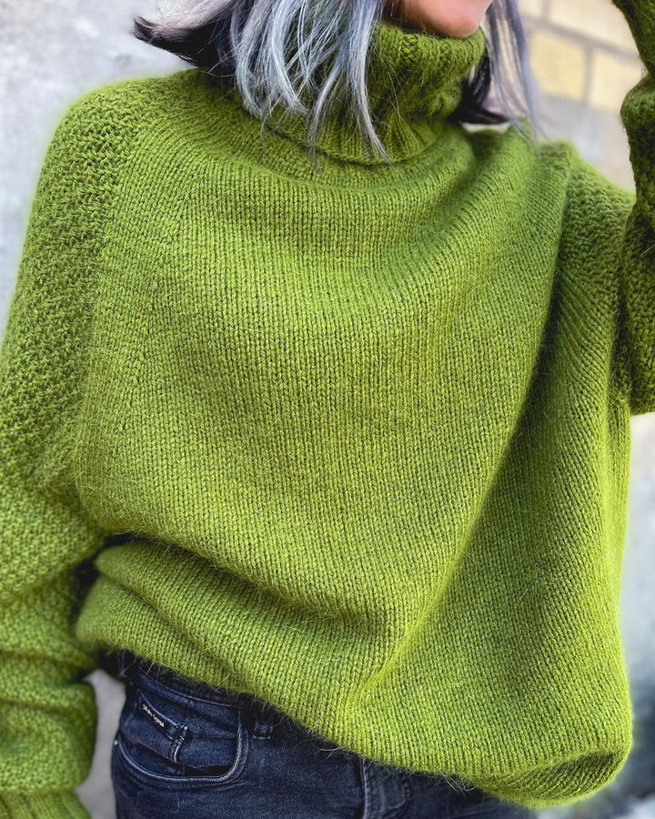 Harlott - Grasgroene oversized gebreide coltrui