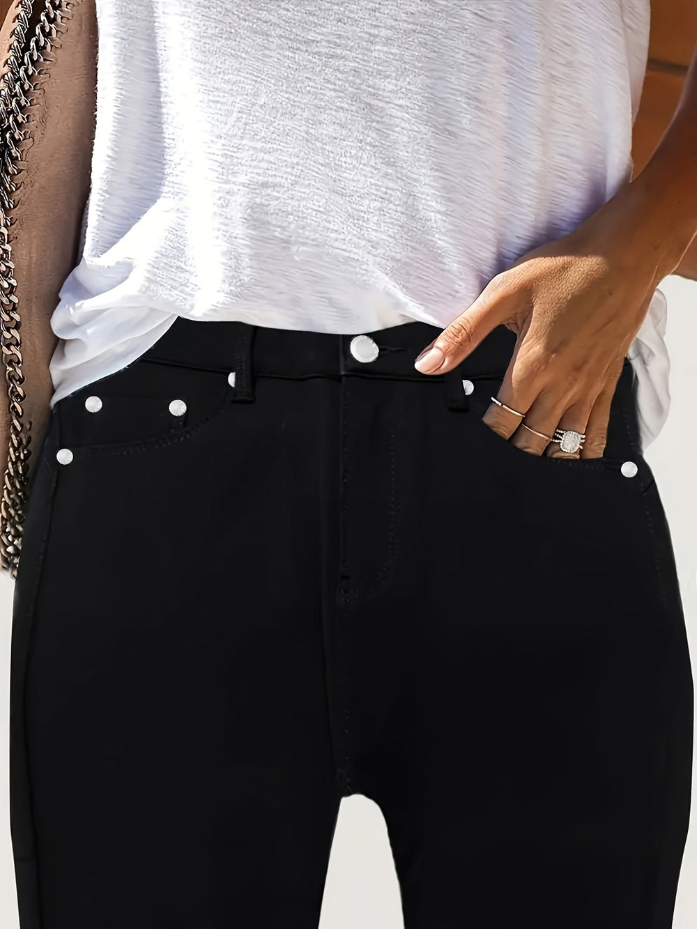 Hoge Taille Denim Jeans - Skinny Fit & Stretch Stofontwerp