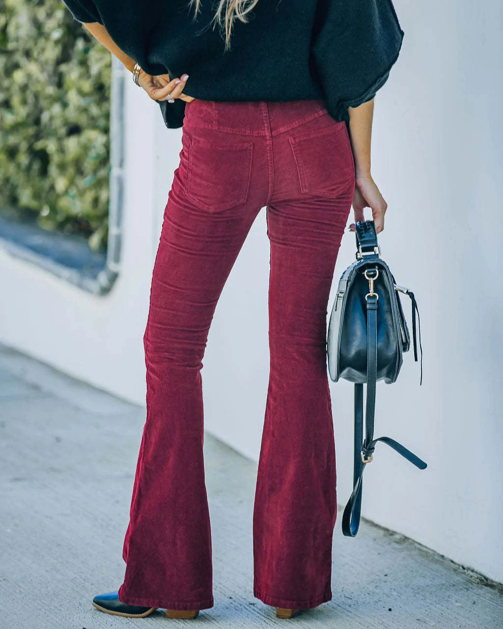 Hoge Taille Flare Broek - Corduroy Stofmix & Comfortabele Pasvorm