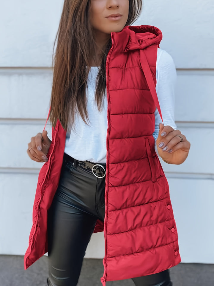 Hooded Vest - Effen Kleur Ontwerp & Licht Gewatteerd Voor Comfort