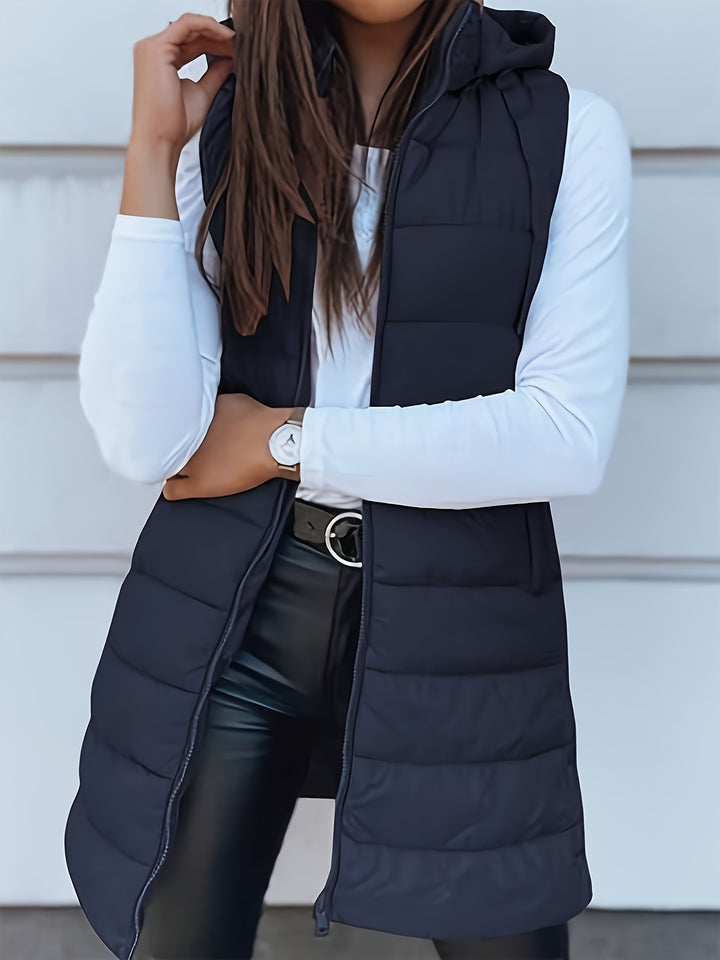 Hooded Vest - Effen Kleur Ontwerp & Licht Gewatteerd Voor Comfort