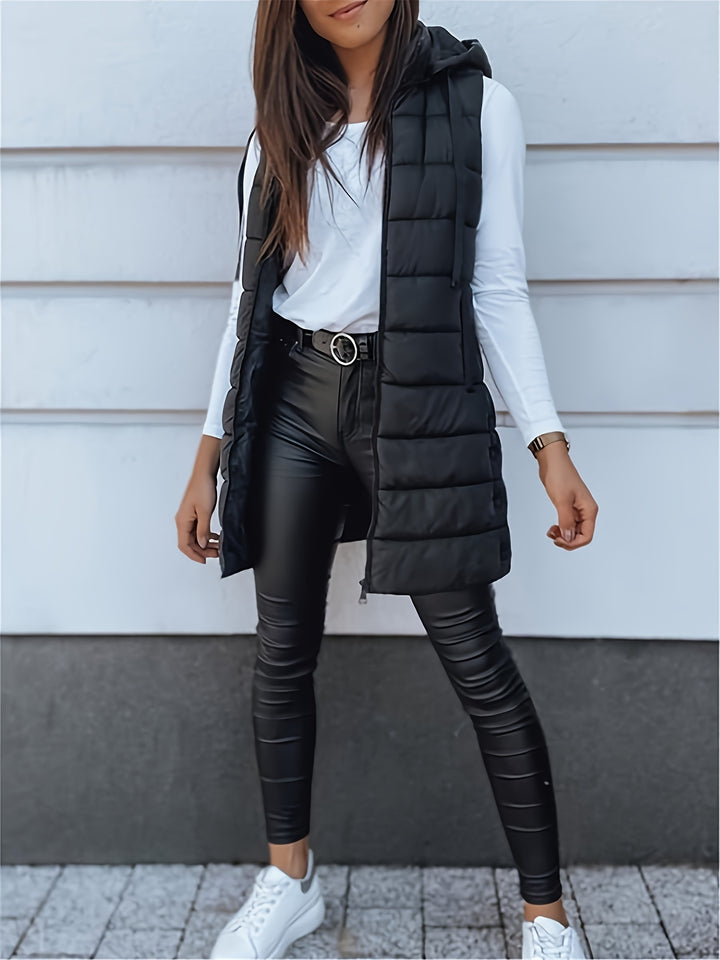 Hooded Vest - Effen Kleur Ontwerp & Licht Gewatteerd Voor Comfort