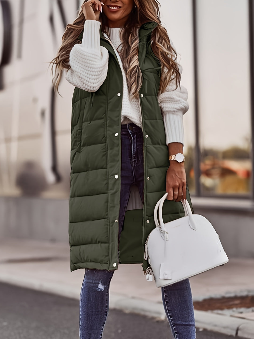 Hooded Vest - Gewatteerd ontwerp & ritssluiting aan de voorkant met zakken