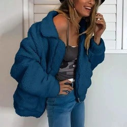 Imitatie Lamswol Jas - Oversized Vorm En Warme Isolatie
