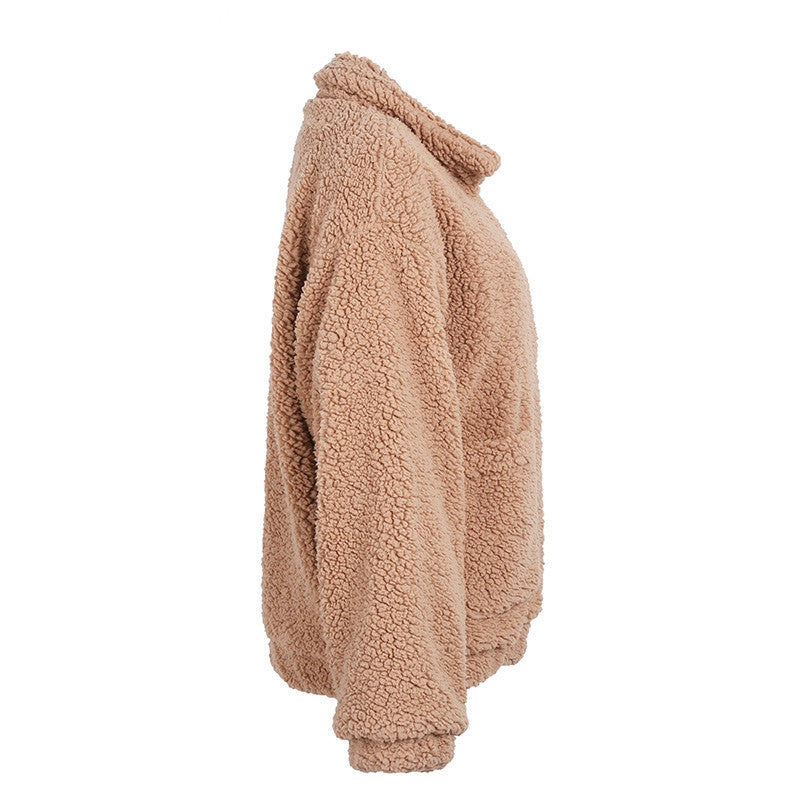 Imitatie Lamswol Jas - Oversized Vorm En Warme Isolatie