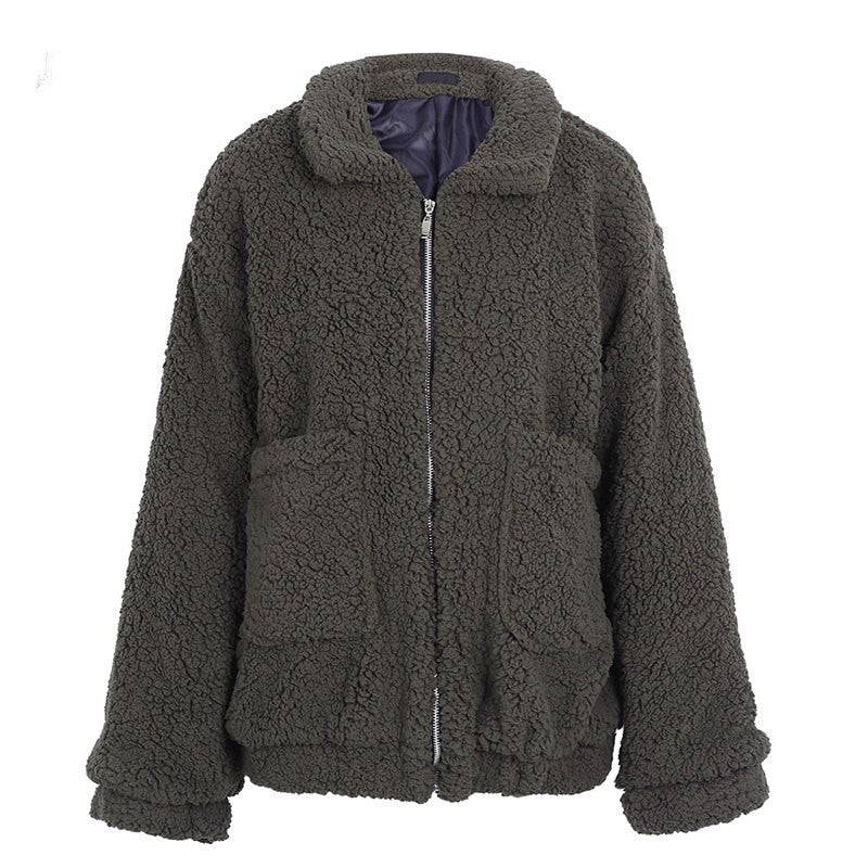 Imitatie Lamswol Jas - Oversized Vorm En Warme Isolatie