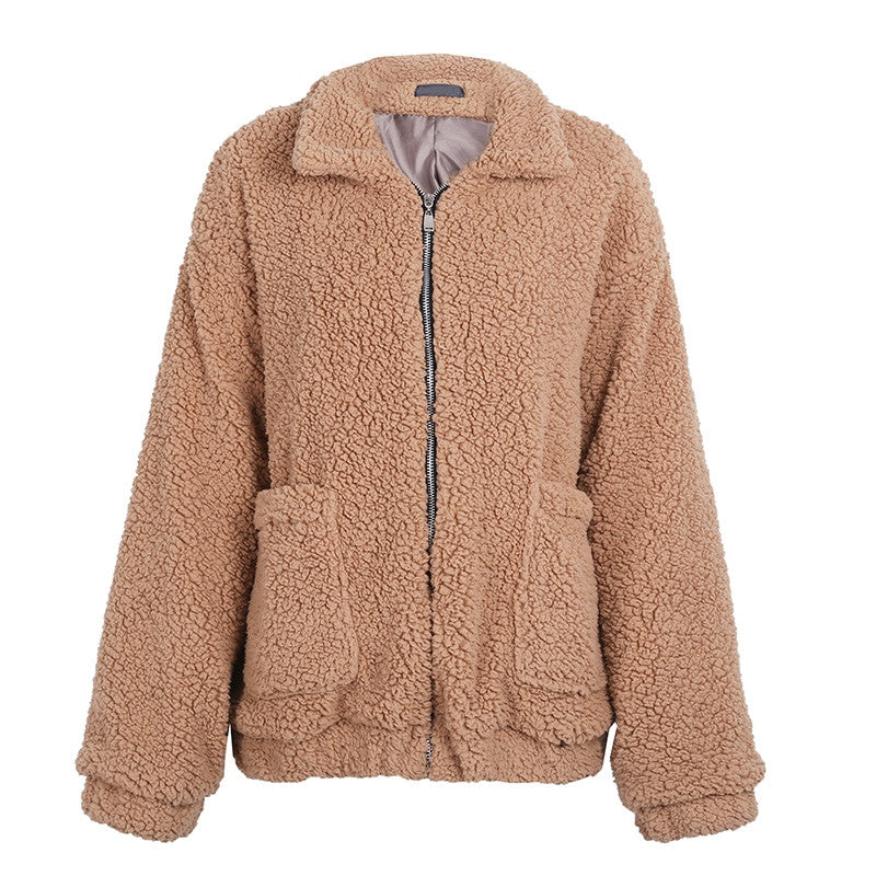 Imitatie Lamswol Jas - Oversized Vorm En Warme Isolatie