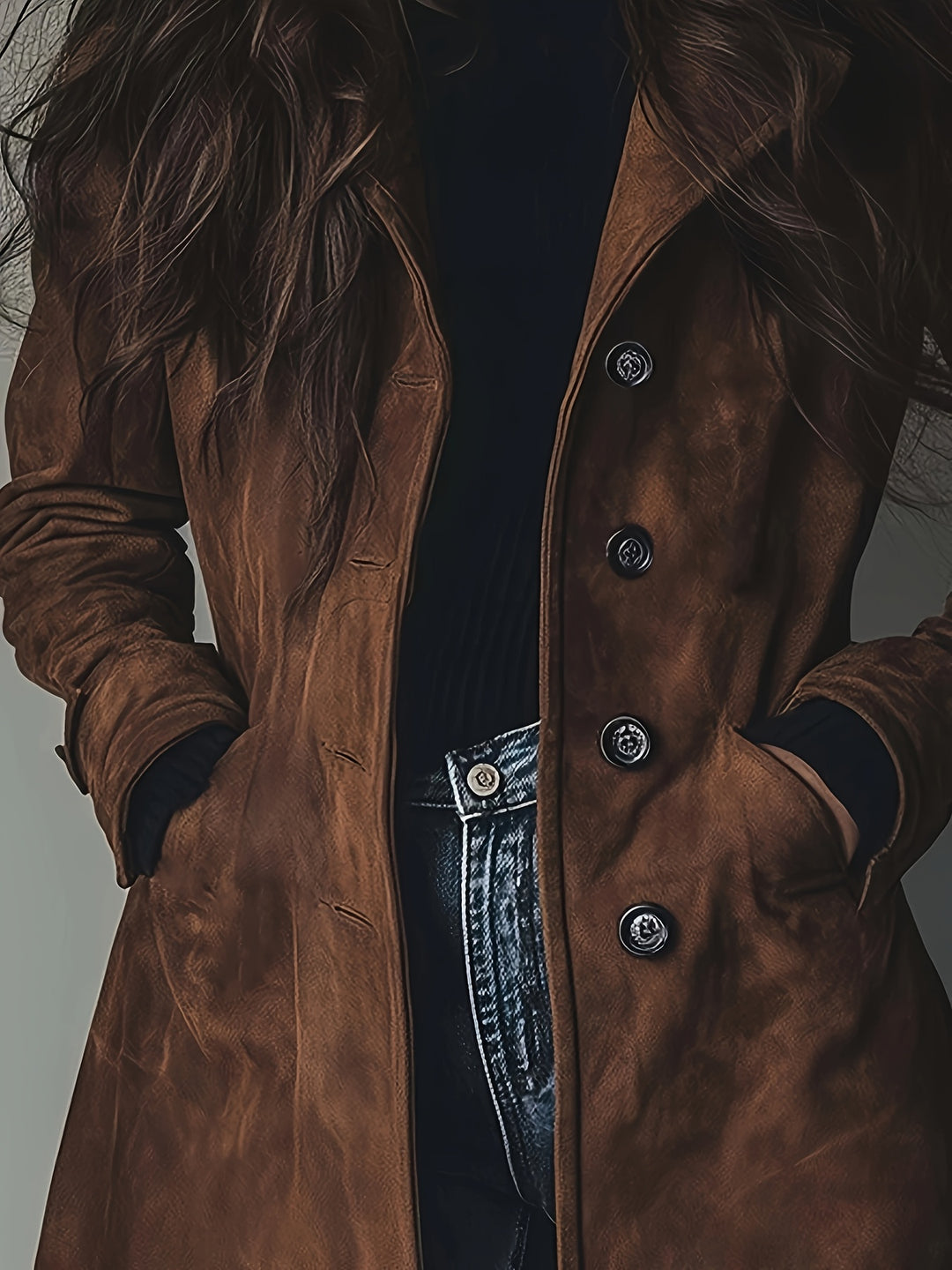 Imitatiesuede Jas – Gestructureerde H Silhouet En Vormbehoud