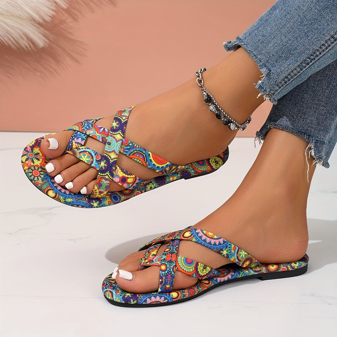 Instap Sandalen – Geometrische Print & Lichtgewicht Ademend Bovenwerk
