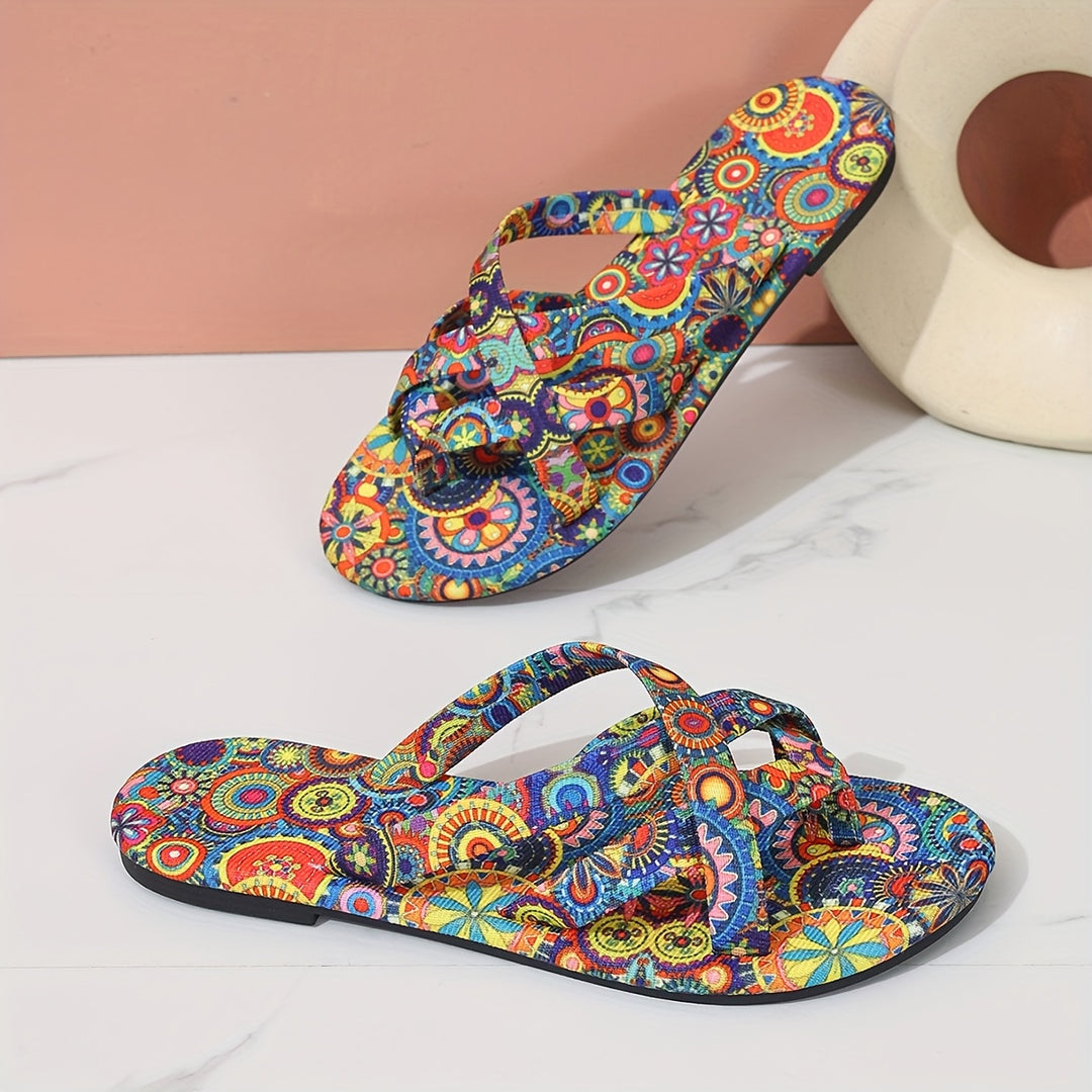Instap Sandalen – Geometrische Print & Lichtgewicht Ademend Bovenwerk