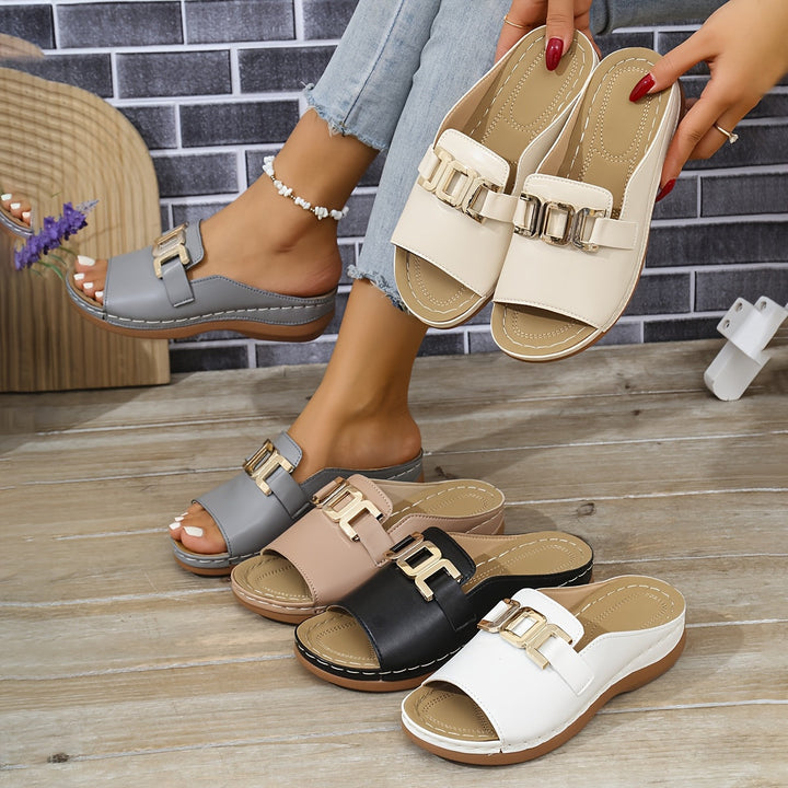 Instap Sandalen – Open Teen & Decoratieve Gespband