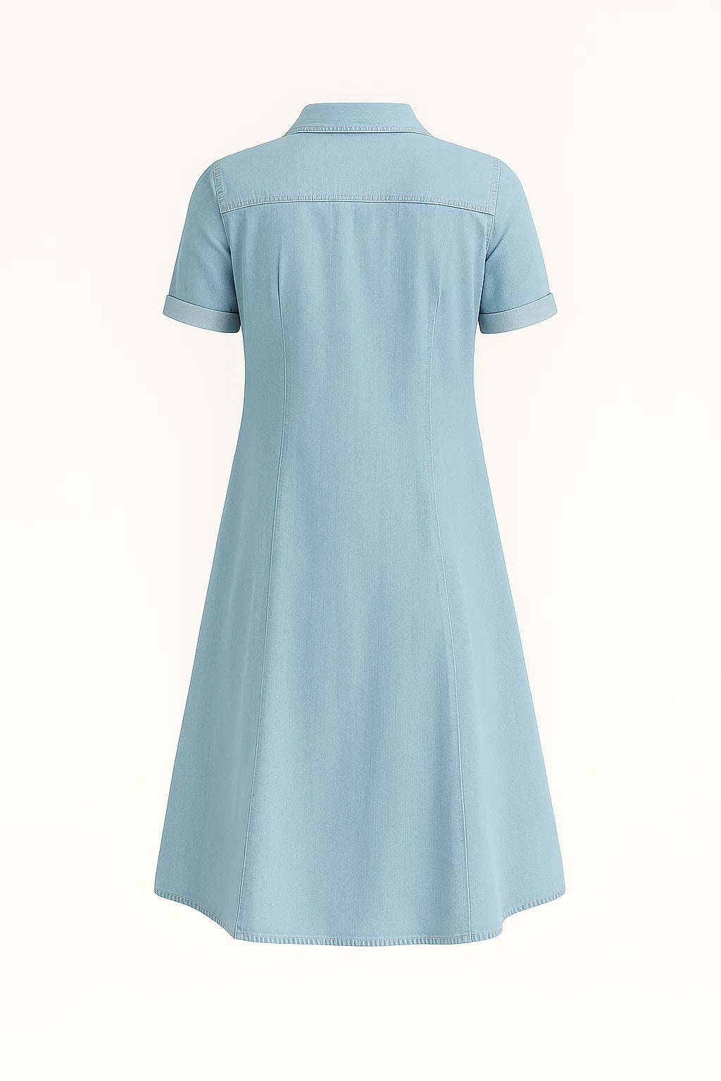 Jackie - midi-jurk met korte mouwen en knoopsluiting