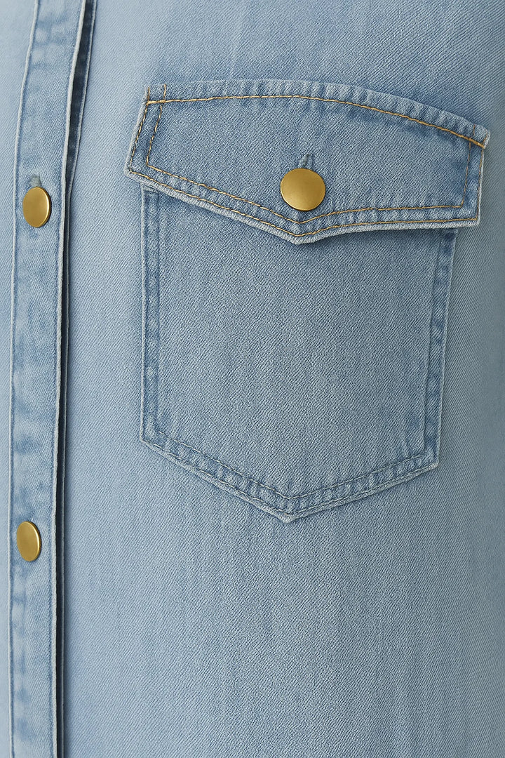 Jackie - midi-jurk met korte mouwen en knoopsluiting