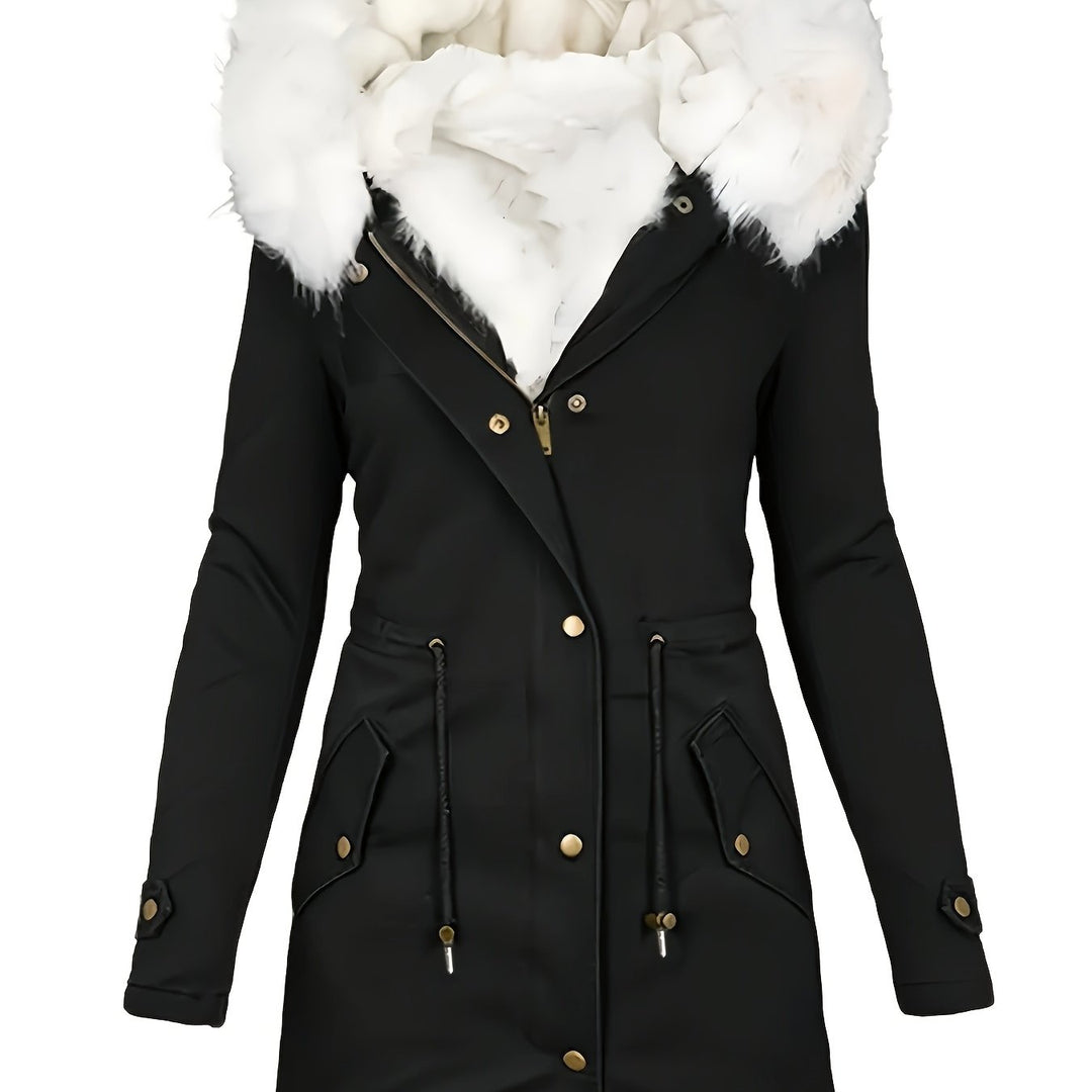 Jas – Fleece Gevoerd En Capuchon Met Trekkoord Taille