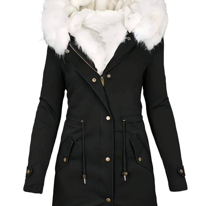 Jas – Fleece Gevoerd En Capuchon Met Trekkoord Taille