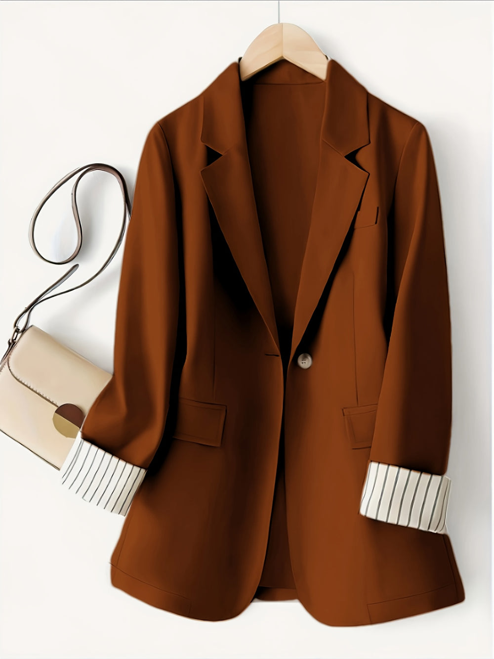 Jas – Gestreept Patchwork & Bescherming Tegen Wind