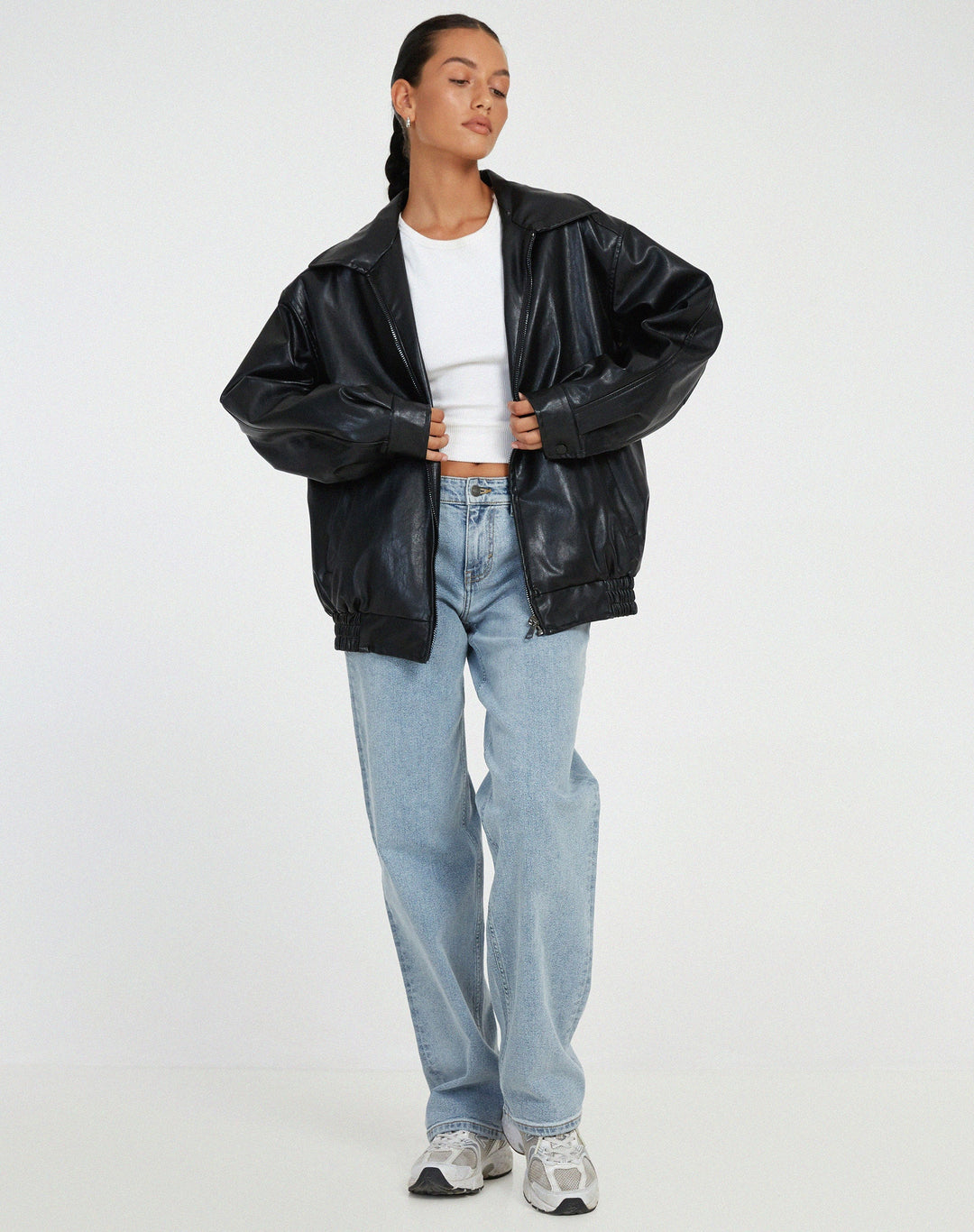 Jas - Oversized Imitatieleer Luchtige Pasvorm Met Voering