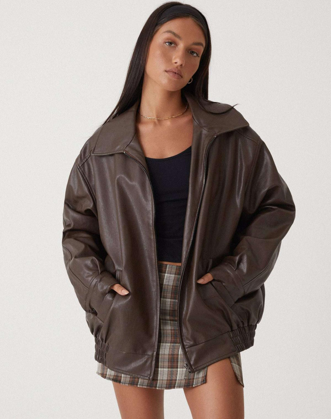 Jas - Oversized Imitatieleer Luchtige Pasvorm Met Voering