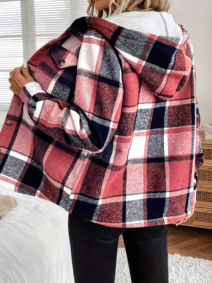 Jas met capuchon - geruit patroon & fleece voering voor warmte het hele seizoen