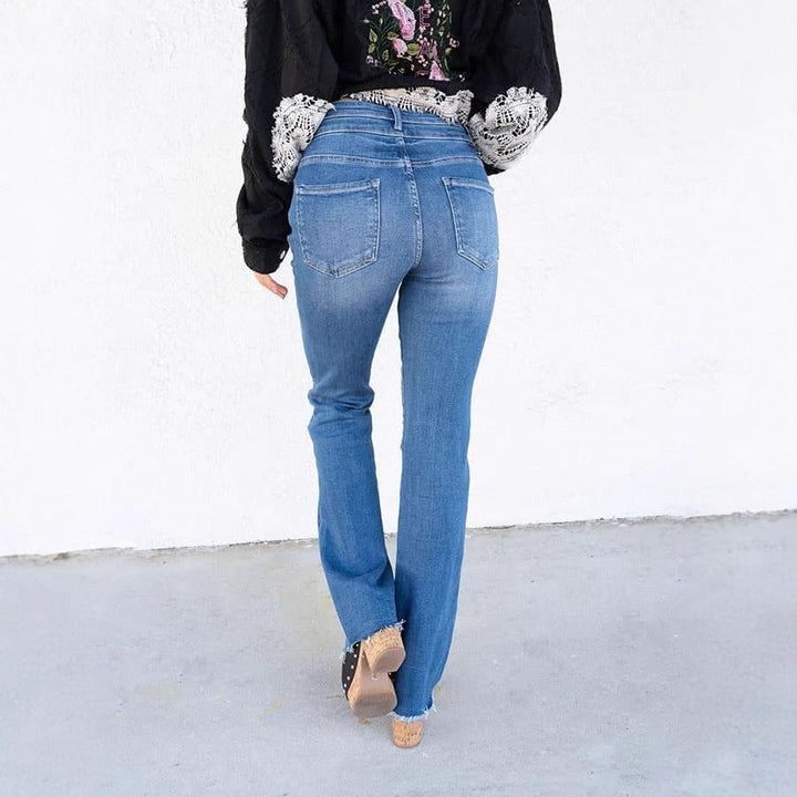 Jeans - Dubbele Knopen & Hoge Taille Ontwerp