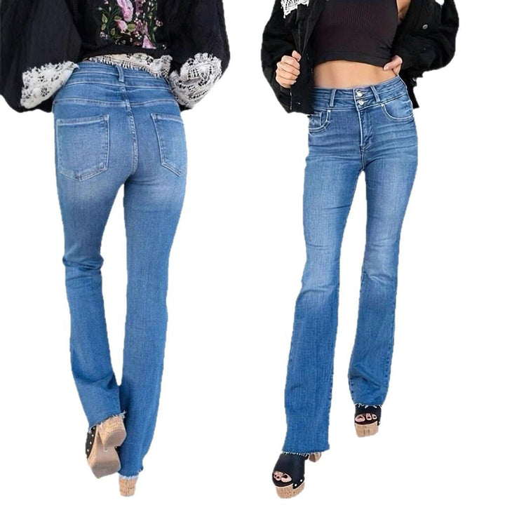 Jeans - Dubbele Knopen & Hoge Taille Ontwerp
