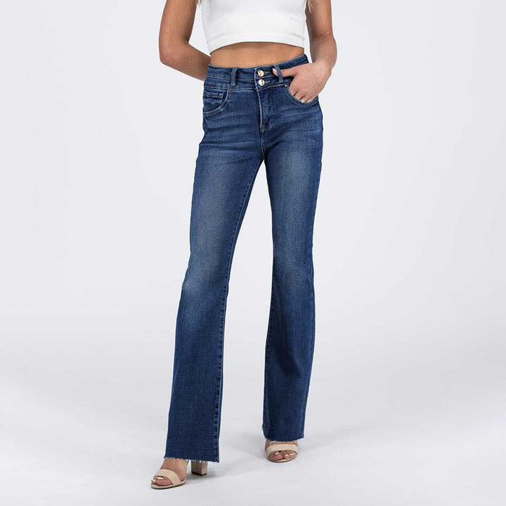 Jeans - Dubbele Knopen & Hoge Taille Ontwerp