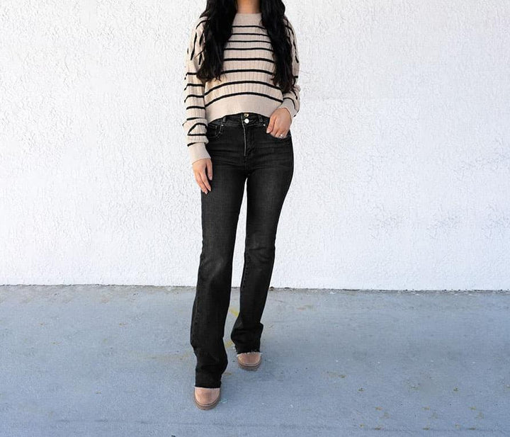 Jeans - Dubbele Knopen & Hoge Taille Ontwerp