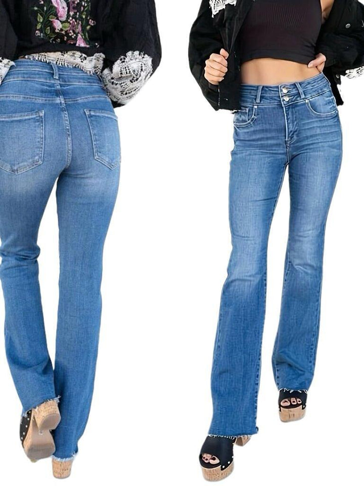 Jeans - Dubbele Knopen & Hoge Taille Ontwerp