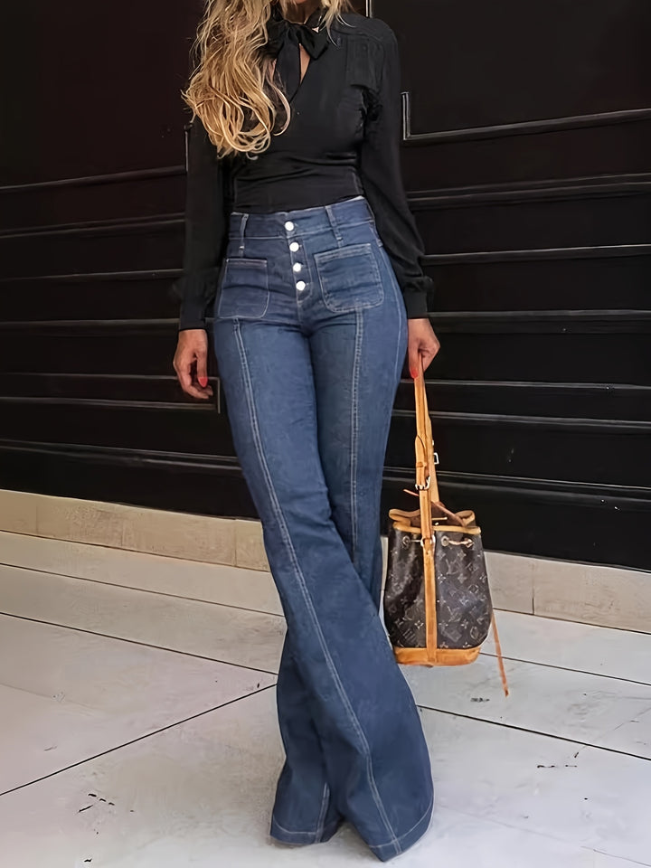 Jeans – Elastische Taille En Uitlopende Vorm Voor Beweging