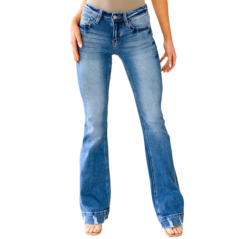 Jeans - Middelhoge Taille en Uitlopend Model