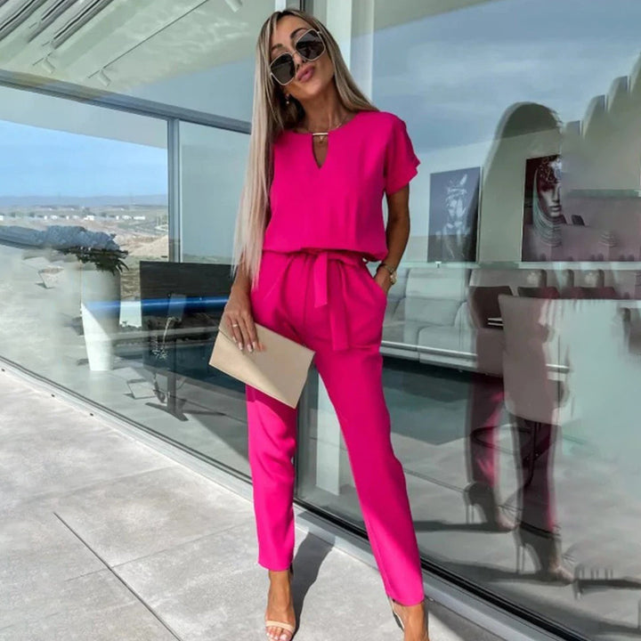 Jumpsuit - Elastische Tailleband & Vloeiende Stof