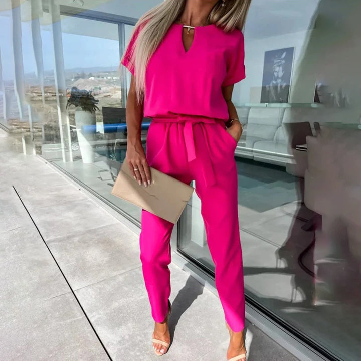 Jumpsuit - Elastische Tailleband & Vloeiende Stof