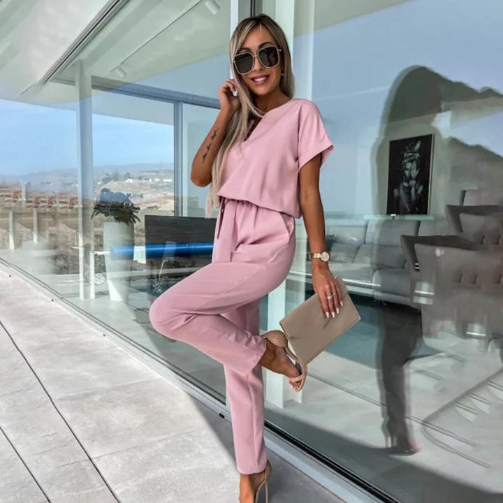 Jumpsuit - Elastische Tailleband & Vloeiende Stof