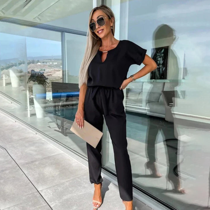 Jumpsuit - Elastische Tailleband & Vloeiende Stof