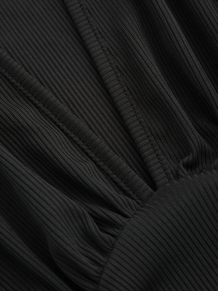 Jumpsuit – Geplooide Kraag & Wijde Pijpen Met Comfortabele Stretch