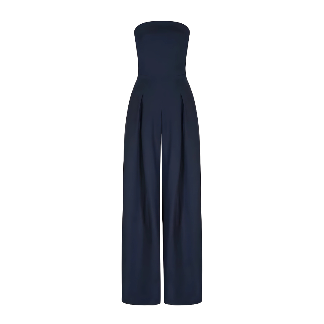 Jumpsuit – Strapless Bovenkant & Wijde Pijpen Verlengend