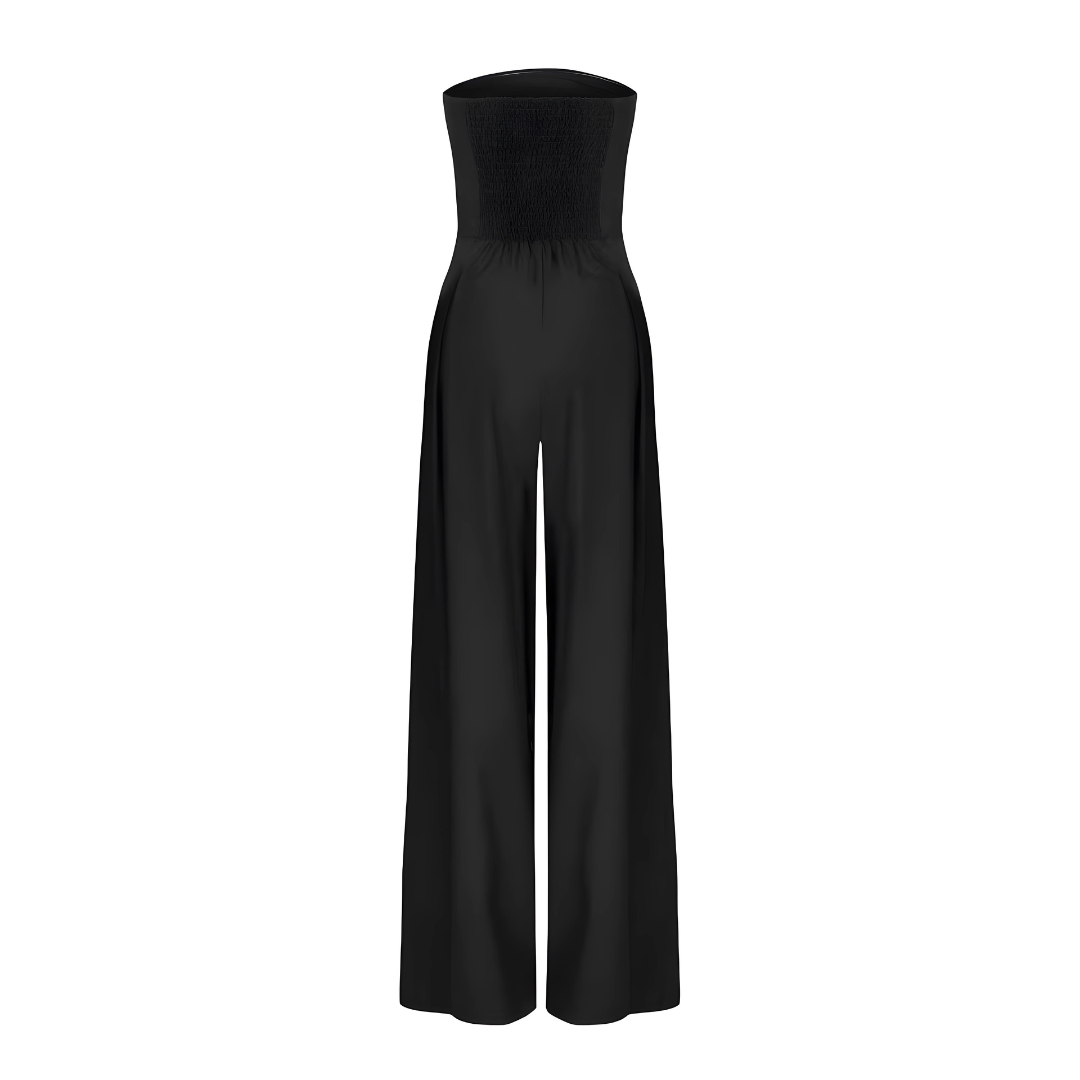Jumpsuit – Strapless Bovenkant & Wijde Pijpen Verlengend