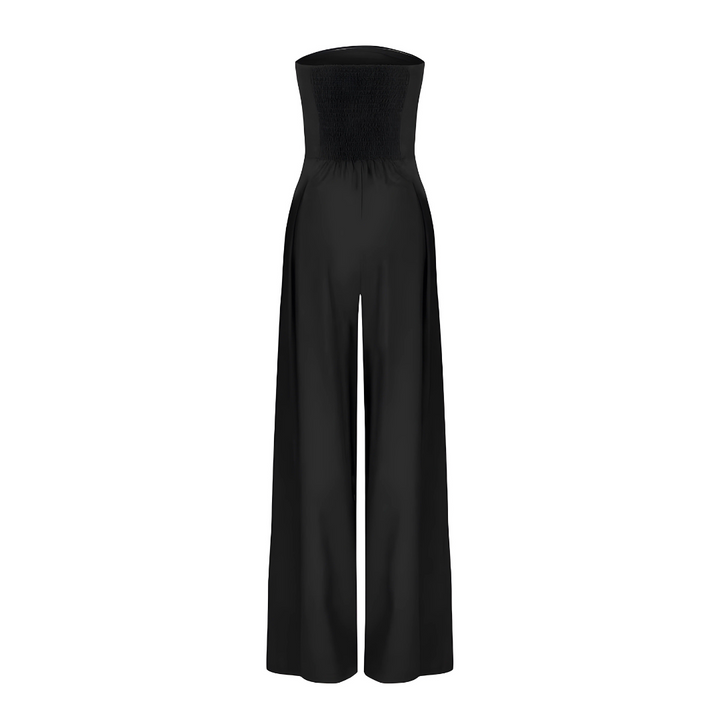 Jumpsuit – Strapless Bovenkant & Wijde Pijpen Verlengend