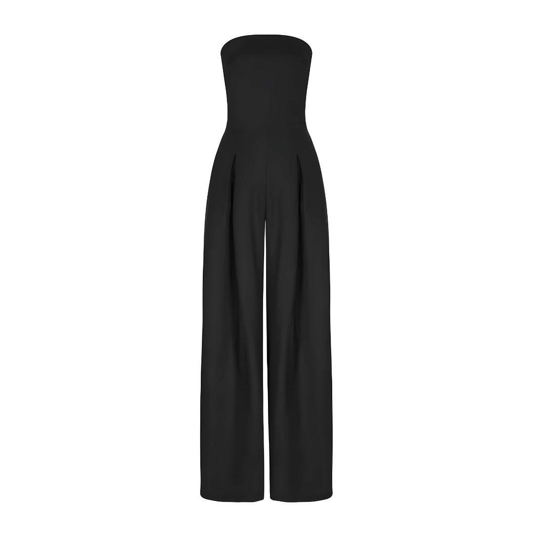 Jumpsuit – Strapless Bovenkant & Wijde Pijpen Verlengend