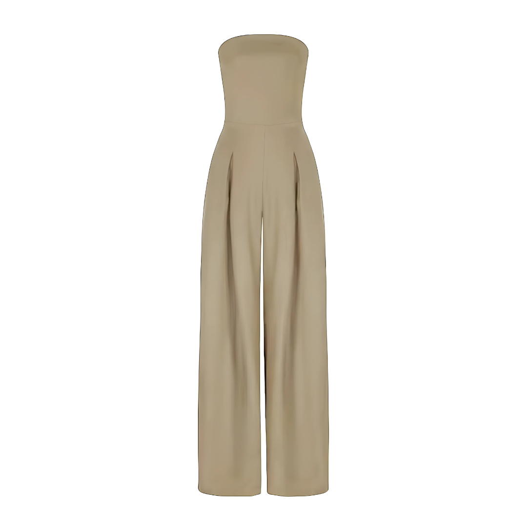 Jumpsuit – Strapless Bovenkant & Wijde Pijpen Verlengend