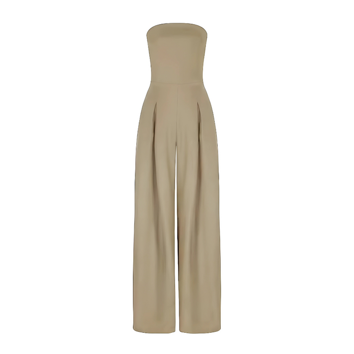 Jumpsuit – Strapless Bovenkant & Wijde Pijpen Verlengend