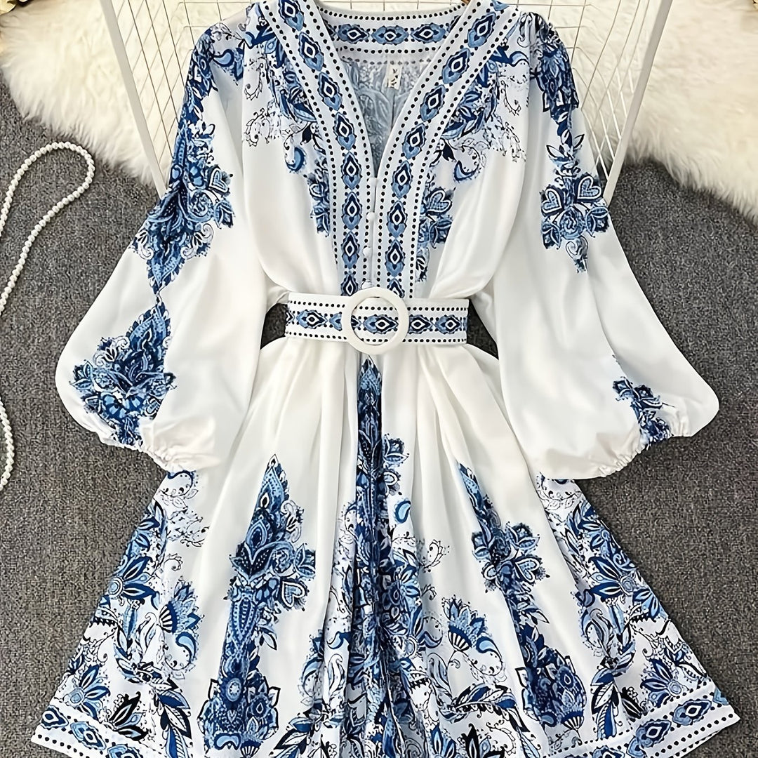 Jurk – A-Lijn Silhouet & Lange Lengte met Ceintuurlint
