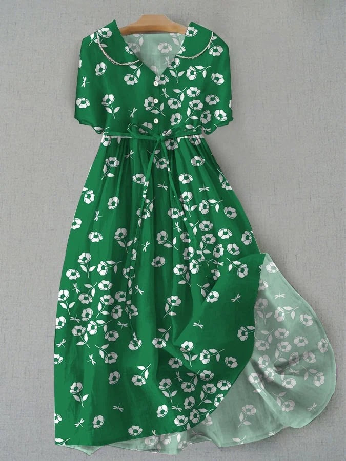Jurk - Bloemenprint & Taillelint Detail