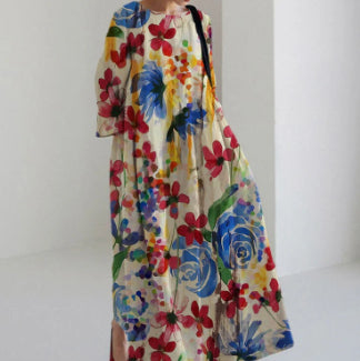 Jurk - Bloemenprint & Taillelint Detail