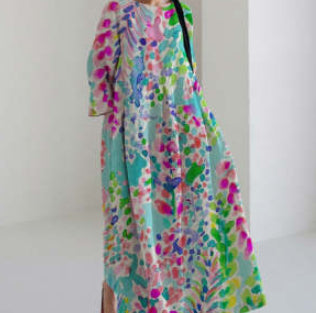 Jurk - Bloemenprint & Taillelint Detail