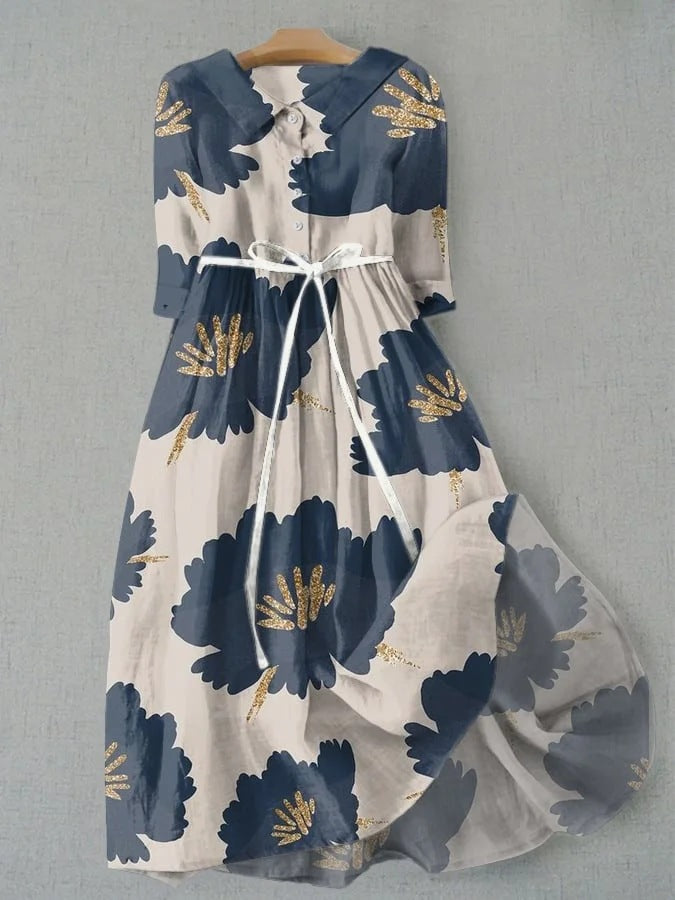 Jurk - Bloemenprint & Taillelint Detail