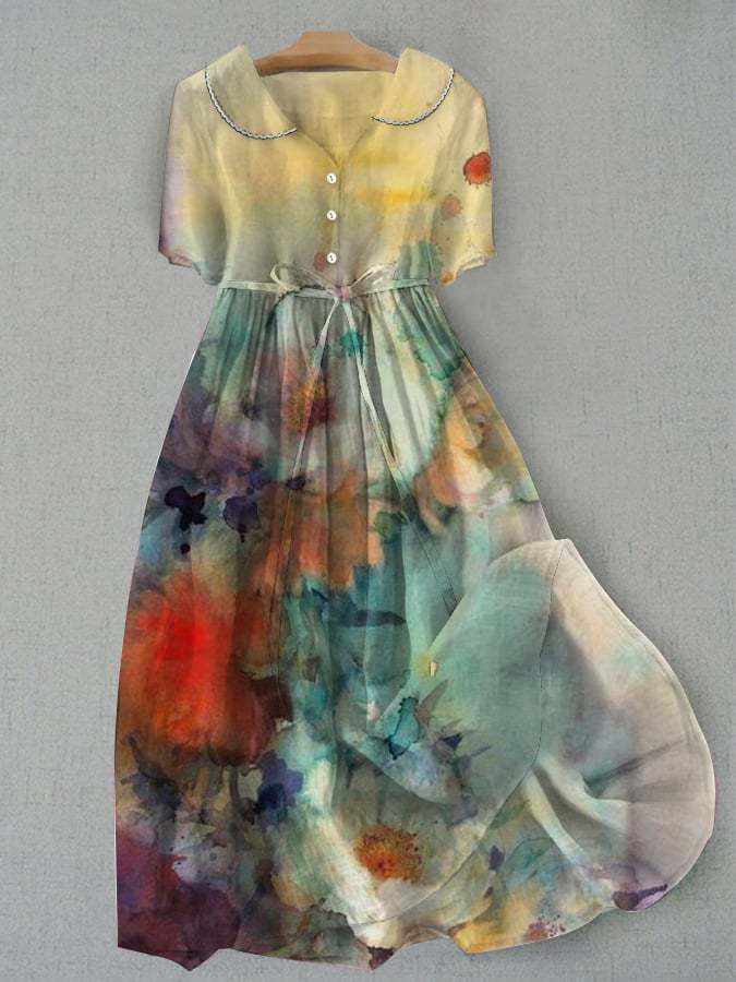 Jurk - Bloemenprint & Taillelint Detail