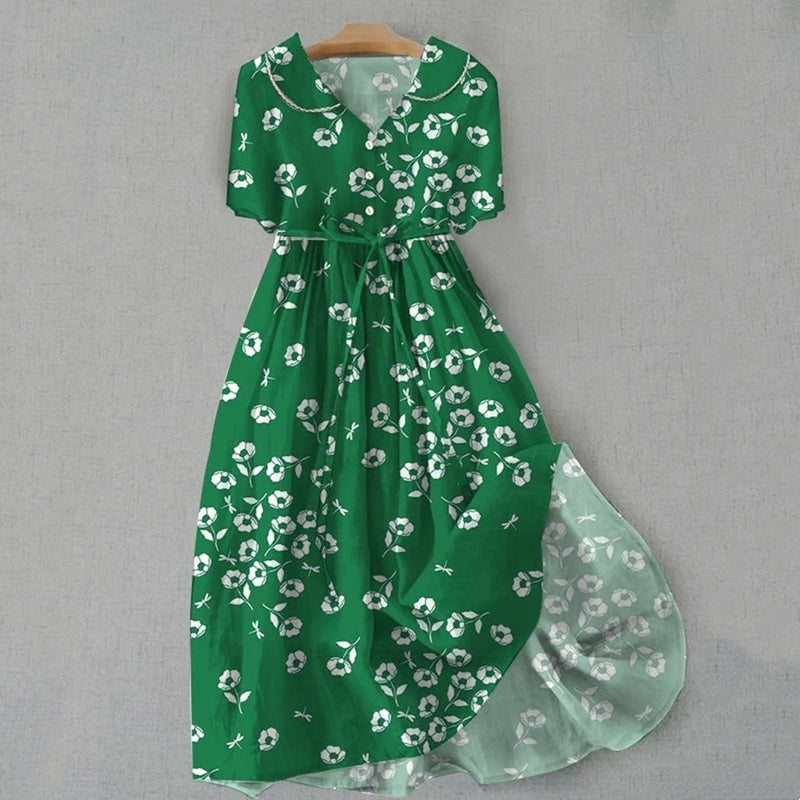 Jurk - Bloemenprint & Taillelint Detail